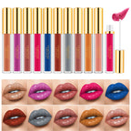 10 Color Glitter Liquid Lipsticks Shimmer Shiny Lipgloss Pearlescent Lip Tint Waterproof Long Lasting Matte Diamond Lips Glaze