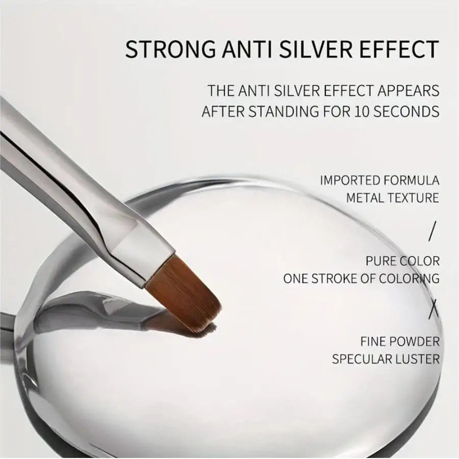 Mirror Metal Gel Nail Polish with Silver Rose Golden Painting Drawing - Easy to Apply and Long-Lasting