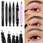 Black Eyeliner Stamp Triangle Dual-ended Liquid Eyeliner Waterproof Sweat-proof Quick Dry Eyeliner Makeup Seal Tool Cosmetics