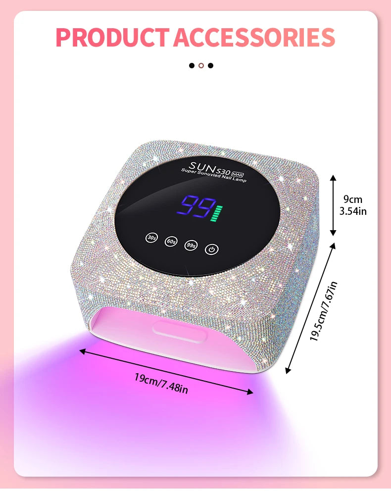 Rechargeable 180W UV LED Nail Lamp For Quick Curing All UV Gel 57LED Professional Nail Dryer With Motion Sensing Salon Equipment
