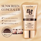 SADOER Gold Snail Oil-Control Matte BB Cream Foundation Concealer Moisturizing Isolation Cream SPF50+PA+++ 40g