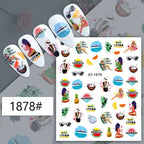 Nail Art Sticker Angel Flower Pattern Stickers Cupid Self-Adhesive Nail Decals Stickers Decoration Press on Nails Accessories