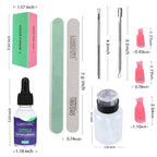 LIMEGIRL Nail Gel Polish Remover Tools Set with 100Pcs Bag Cotton And File Clipper for Manicure Nail Art UV Soak Off Removal Kit