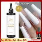 BORN PRETTY 250g Super Top Coat Base Gel Soak off UV LED Drying Long Lasting Semi Permanent Jelly Nude Pink Gel Nail Polish