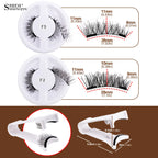 5pairs Magnetic Eyelashes Handmade 3D Natural Magnetic False Eyelashes Reusable Magnetic Eyelashes Tweezers Set Lashes Extension