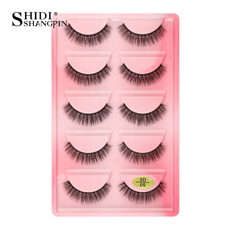 3/5 Pairs Hot Sale Natural Long 3D Mink Lashes Soft Short Faux Cils Handmade Fake Lashes Makeup Tool Eyelash Extension Maquiagem