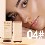 2-in-1 Concealer Eraser Dual-Head Foundation Stick with Brush Head Nine Colors European and American Waterproof Non-Caking Solid Foundation Cream 15G/Stick - 1 Stick