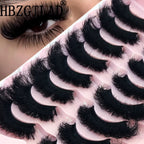 HBZGTLAD 5/8 Pairs of Natural Russian Striped Mink Lashes 3D False Lashes Volume Wavy False Lashes Eyelash Extensions Makeup