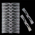 Set Of 12 Reusable Stencils And Razor - Perfect Eyebrow DIY Kit, Create Flawless Beauty