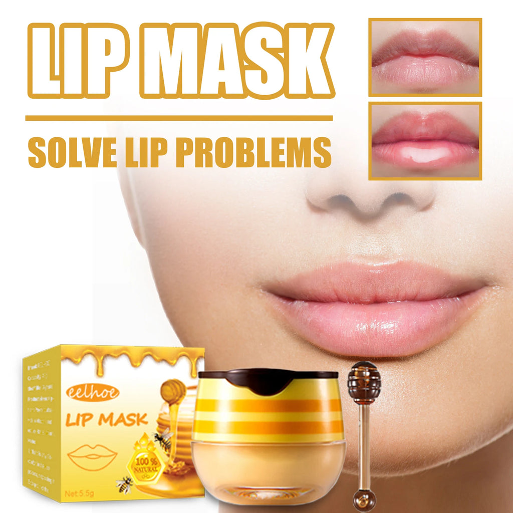 Honey Lip Mask, Moisturizing & Exfoliating Lip Care, Overnight Treatment for Soft Smooth Lip