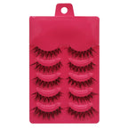 Natural Long Cosplay Makeup Cross Strip False Eyelashes Black Eye Lashes and Cat Eye Lashes 5pairs Mink Eyelashes Faux Cilios