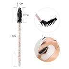 100pcs Disposable Makeup Brush Kit Crystal Mascara Wand Spoolies Lipstick Lip Gloss Applicator for Eyebrow Eyelash Extension