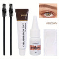Semi-Permanent Eyelash Eyebrow Tinting Kit 2 in 1 Waterproof Quick Tint Eyebrow Enhancement Long Lasting Eyebrow Cosmetics