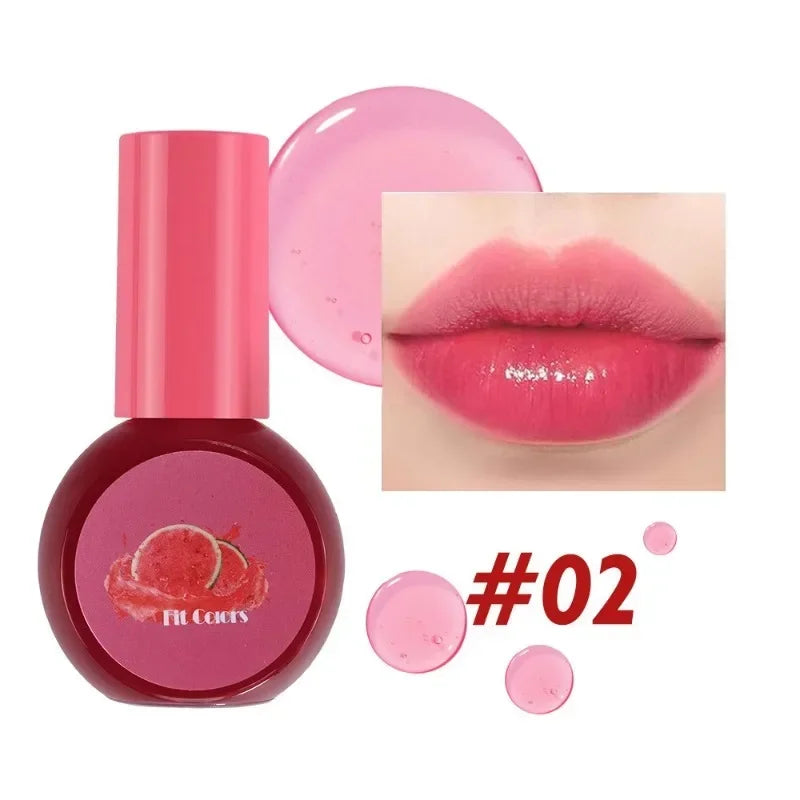 Fruit Juice Red Lip Tint Mirror Water Light Liquid Blush Moisturizing Sexy Lip Gloss Cheek Makeup Long Lasting Color Cosmetic