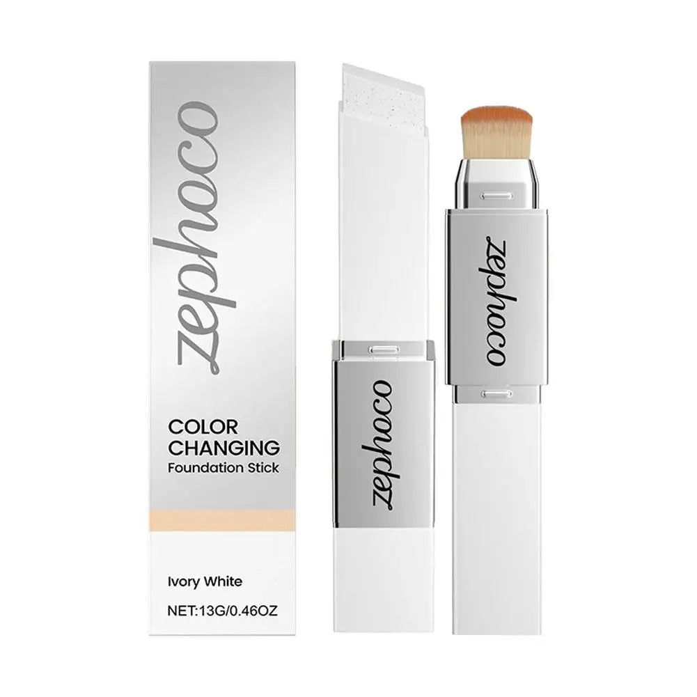 Two-in-one Color-changing Foundation Stick Lightweight Hydrating Brightening Matte Moisturizing Foundation Concealer Makeup