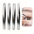 A Four-piece Precision Tweezers set - Professional Stainless Steel Eyebrow Tweezers, Multi-purpose Eyebrow Trimmers
