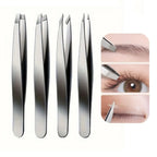 A Four-piece Precision Tweezers set - Professional Stainless Steel Eyebrow Tweezers, Multi-purpose Eyebrow Trimmers