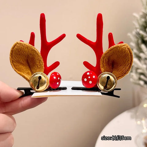 Christmas Hair Accessories 1Pair Cute Cartoon Antler Hair Clips For Women Girls Lovely Hair Ornament Hairpins Barrettes Hairgrip