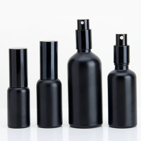 1x 5x 15ml 30ml 100ml Essential Oil Spray Bottle Black Fine Mist Perfume Atomizer Refillable Glass Bottles Empty bottle shampoo
