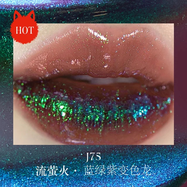 Girlcult Shimmer Lipgloss Green Chameleon Glitter Pearlescent Lipstick Longlasting  Moisturizing Lipshade 3.5g Girlcut Cosmetic