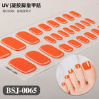 26Tips French Leopard Print UV Gel Toenail Sticker Bronzing Dye Gradient Cross-border Semi Baked Gel Nail Sticker UV Lamp Needed