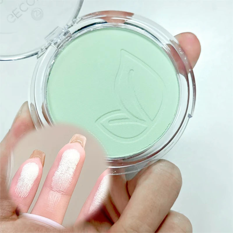 Green Tea Matte Face Mist Pressed Powder: 24 Hour Oil Control Setting Foundation - Full Coverage Waterproof Makeup BLACK