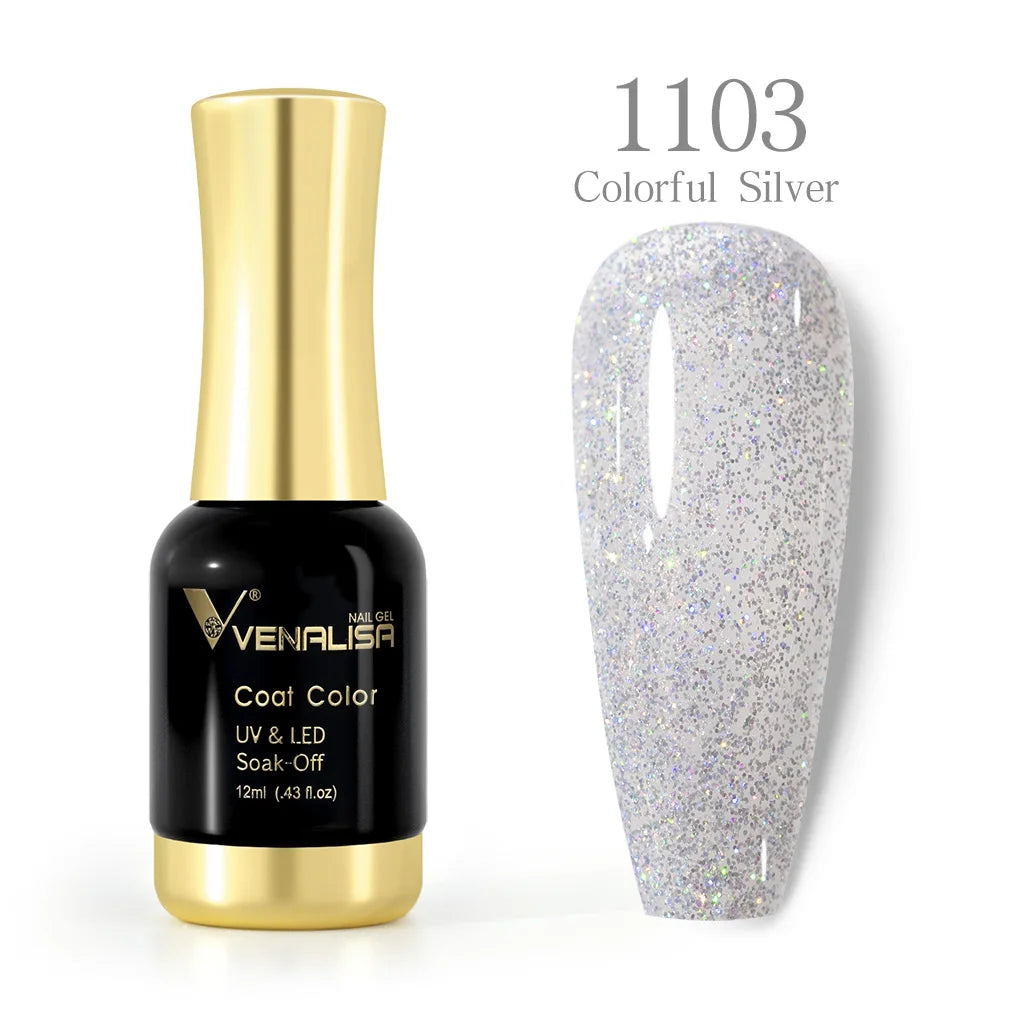 Venalisa 12ml Platinum Gel Nail Polish Super Shiny Effect Nail Gel Perfect Soak off UV&LED Nail Color Foil Chrome Gel Polish