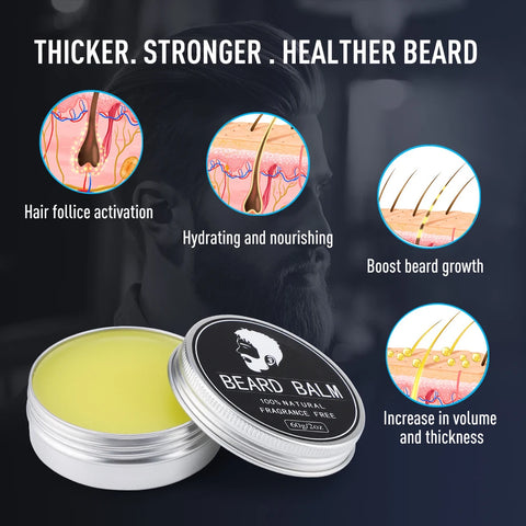 Man Natural Beard Balm Wax Reduce Frizz And Split Ends Moisturize Smooth Soften Beard Oil Cream Mustache Styling Accessories