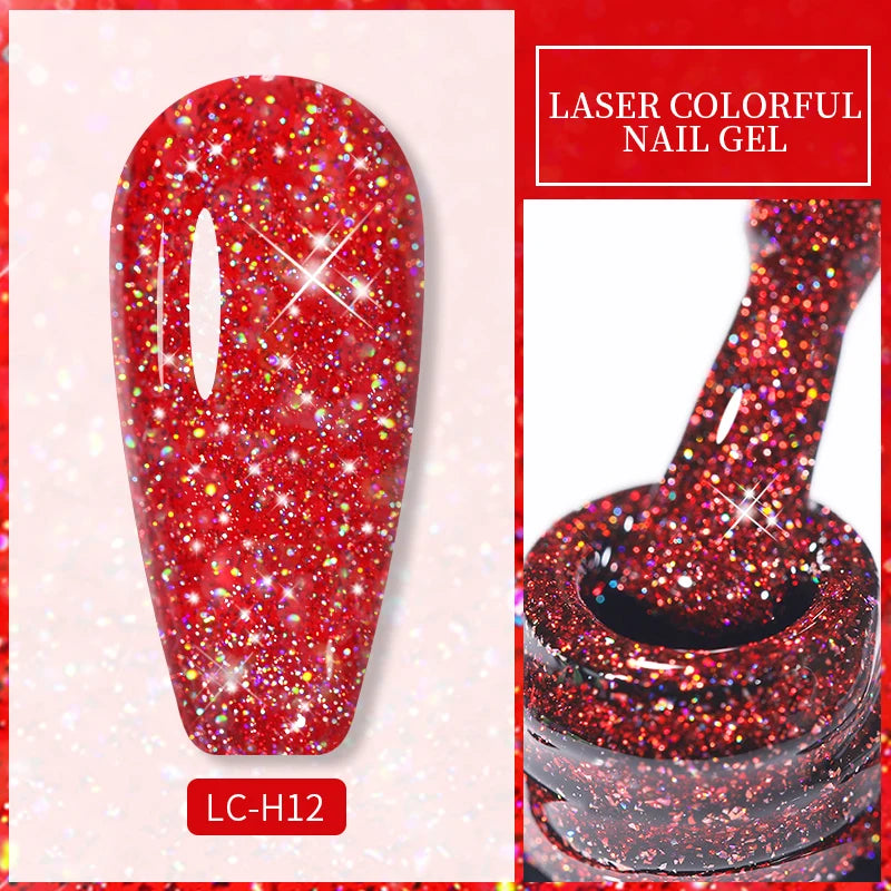 LILYCUTE 7ml Metallic Gel Nail Polish Red Chrome Effect Soak Off UV Gel Varnish Semi Permanent Nail Art Manicure Base Top Coat