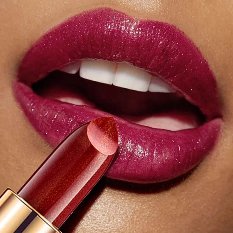 Mermaid Maggie Lipstick 9 Colors Long Lasting Shiny Metallic Lipsticks Pearls Changing Warm Gold Plated Women Lip Cosmetics