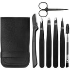 6/8PCS Eyebrow Tweezers Set Professional Stainless Steel Tweezer With Eyebrow Knife Scissors For Beauty Facial Hair Removal Tool