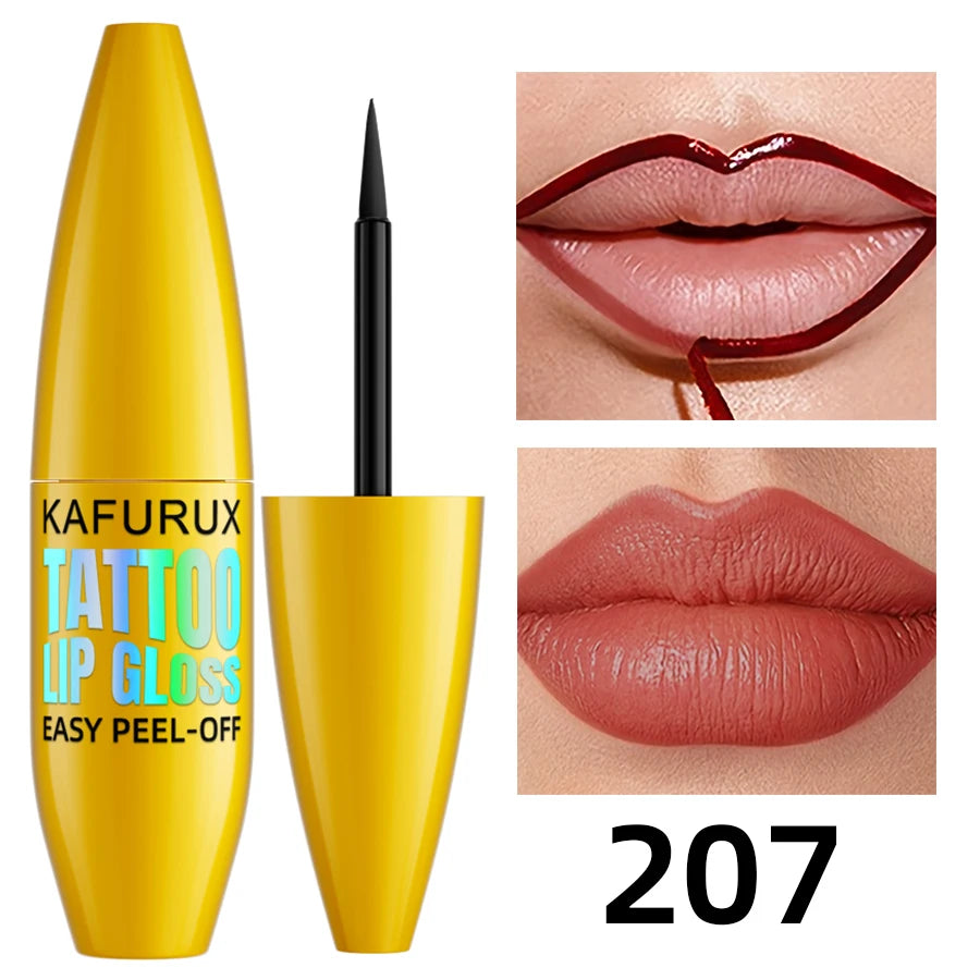 7 Colors Waterproof Peel off Lip Stain Reveal Long Lasting Pink Red Rose Matte Lip Liner Gloss High Pigment Lip Tint Makeup Gift