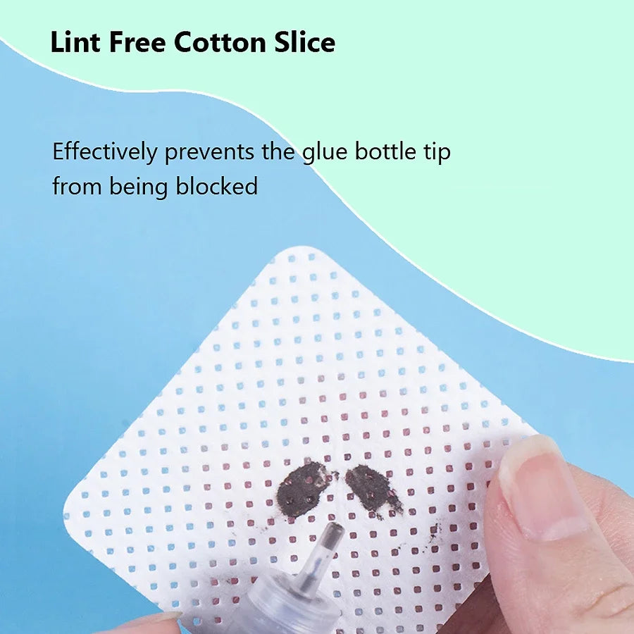 300Pcs Lint-Free Eyelash Glue Remover Cotton Wipes Cleaning Cotton Pads for Personal & Professional Makeup Tools