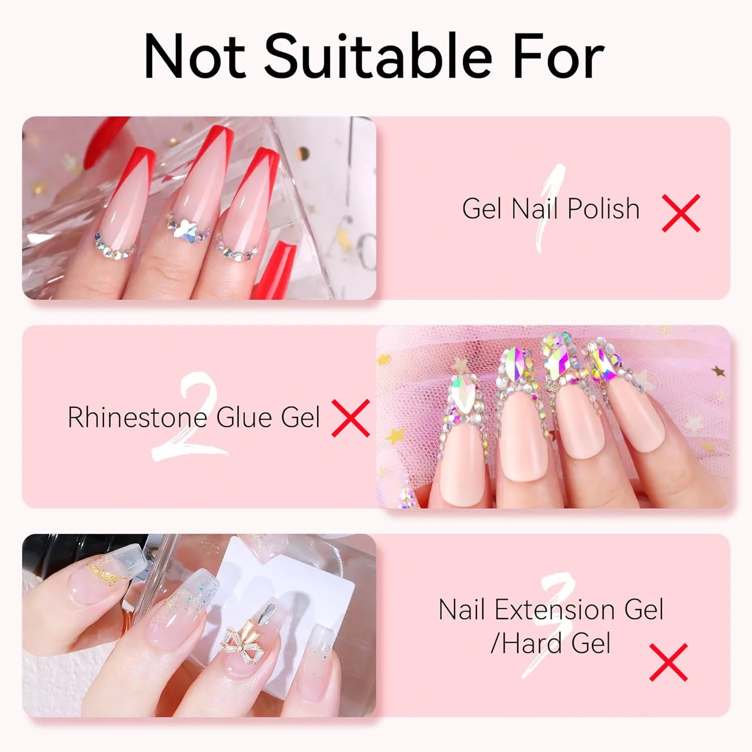 Nail Glue Remover for Press on Nails, 50ML Nail Glue Remover for UV Nail Glue, Non acetone Gentle Glue Off for False Nails Glue