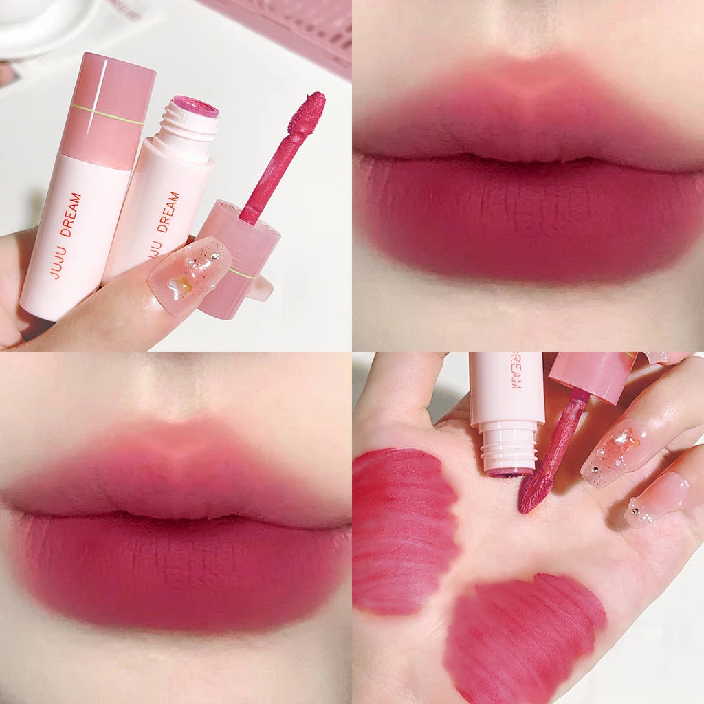 JUJU DREAM 6 Color Matte Lip Glaze - Long-lasting, colourless, non-stick cup velvet, student-friendly, brightening nude lipstick