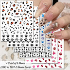 3/6/12 Sheets Leopard Nail Art Stickers Set – Self-Adhesive Animal Nail Decals for DIY Manicure, Cheetah Paw Nail Decorations