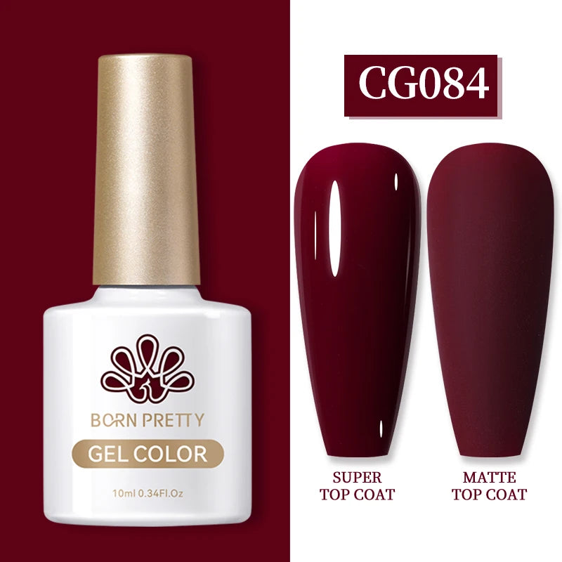 BORN PRETTY 10ml Gel Nail Polish Gel 130 Colors Semi Permanent Solid Nail Gel Varnish Soak Off UV Gel for Base Top Coat