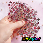 30Pcs/set Colorful Butterfly/Flowers Nail Stickers Kawaii Cute Mini Rose/Lavender/Sunflower Nail Decal DIY Adhesive Nail Floret