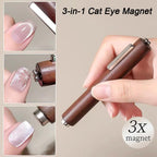 3pcs Pink Cat Eye Gel Nail Polish & Magnet Tools Set 1ja(0.34oz ) Magnetic Cats Eye Nail Gel UV Semi-permanent Varnish Nail Supp