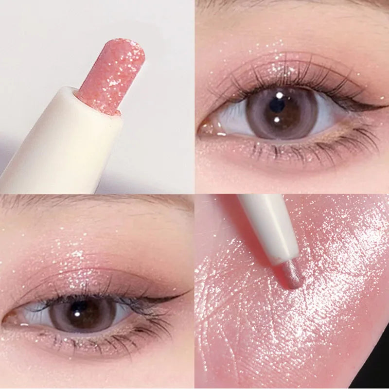 Glitter Pink Lying Silkworm Pen Color Natural Brightening Matte Eye Shadow Pencil Shimmer Glue Eyeliner Waterproof Korean Makeup