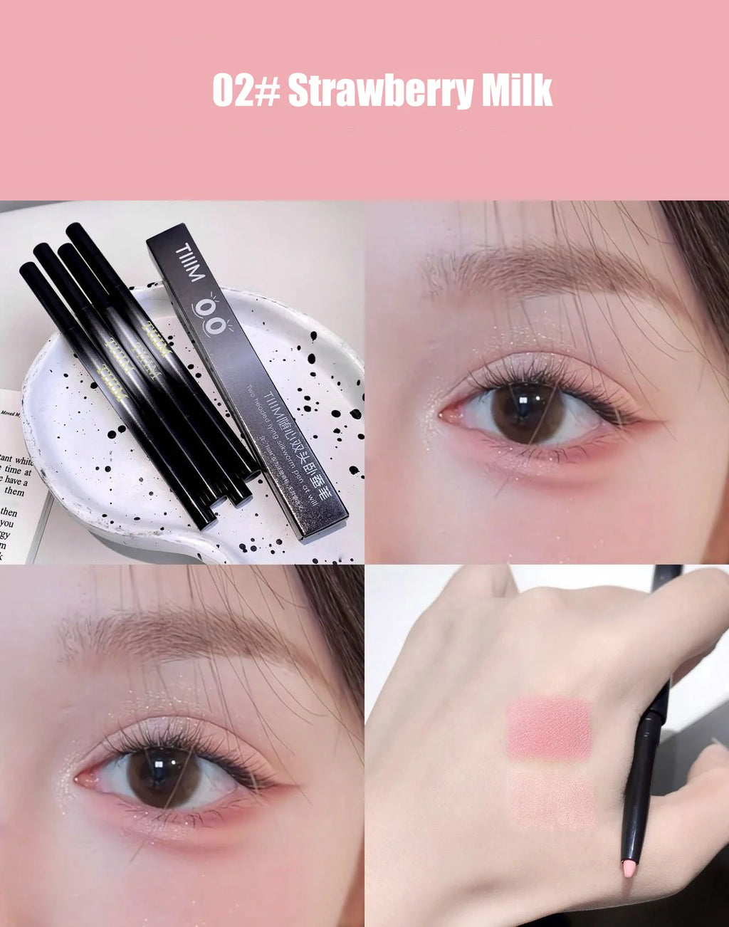 Ultra-fine Gel Eyeliner Pencil Pink Apricot Under Eye Liner Pen Waterproof Matte Aegyosal Lying Silkworm Quick Drying Eye Makeup