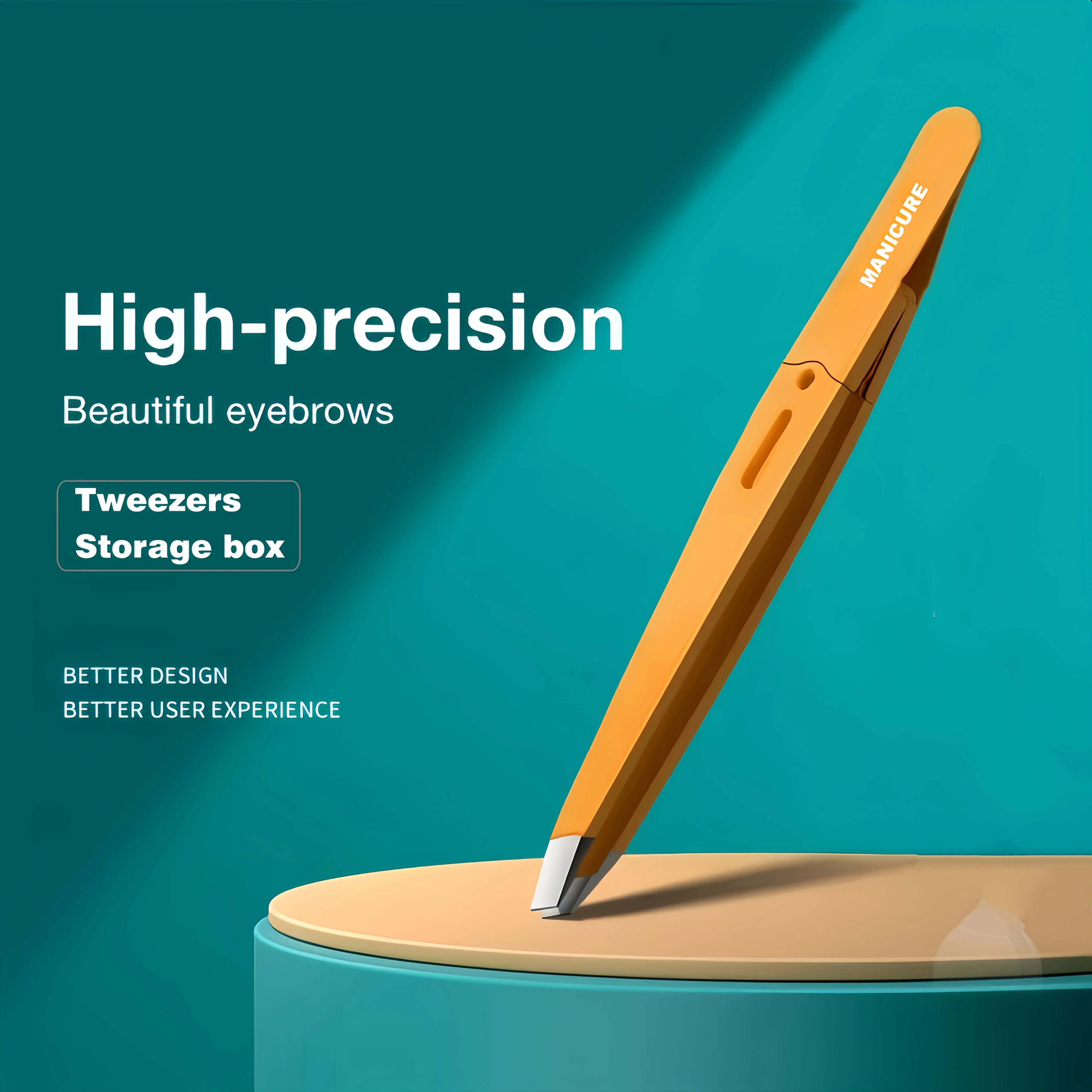 Professional Precision Tweezers for Hair Removal High-Precision Slant Tip with Ergonomic Handle  Eyebrow Tweezers Christmas Gift