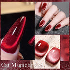 BORN PRETTY 10ml Dark Red Cat Magnetic Gel Nail Polish for Winter Nails DIY Jelly Glass Silver-Light Varnis Semi Permanent