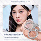 Flower Knows Shell's Jewel Silk Satin Blush Lasting Matte Puffing Natural Brightening Facial Cosmetics 5g