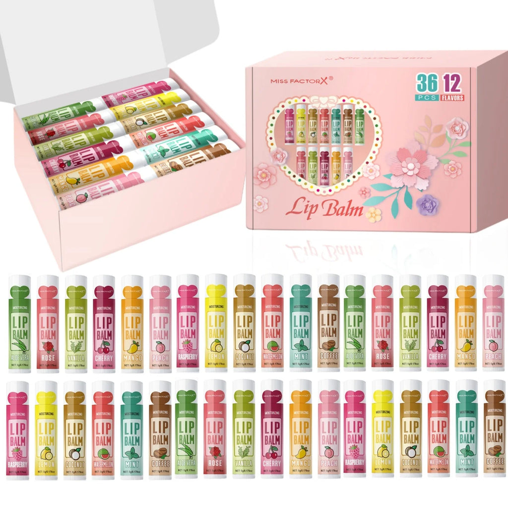 36PCS Moisturizing Lip Balm set 5g deep moisturizing and brightening lips Party gift for friends