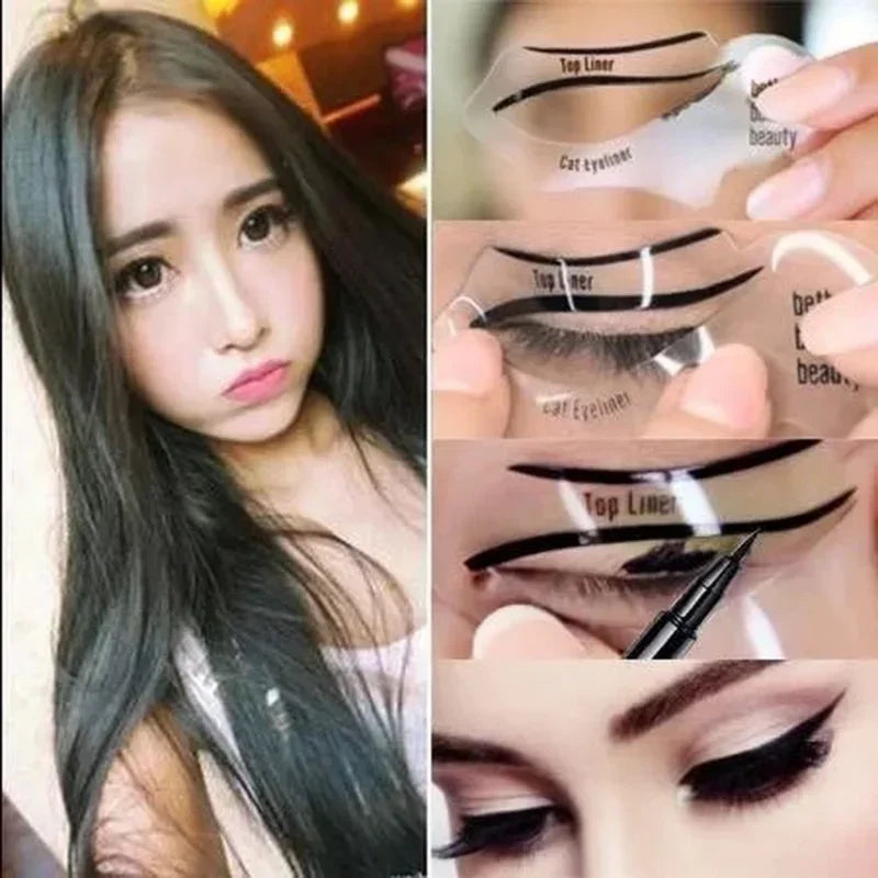 Eyeliner Stencils Winged Eyeliner Stencil Models Template Shaping Tools Eyebrows Template Card Eye Shadow Makeup Tool
