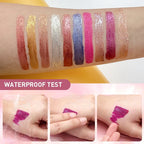 10 Color Glitter Liquid Lipsticks Shimmer Shiny Lipgloss Pearlescent Lip Tint Waterproof Long Lasting Matte Diamond Lips Glaze
