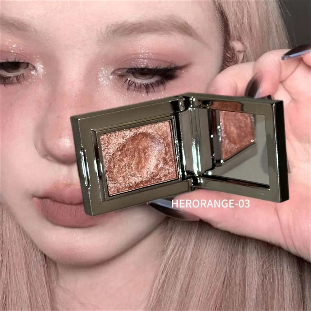 Metallic Glitter Eyeshadow Cream Sparkling Mousse Shimmer Highlighter Pressed Pigments Punk Purple Pearlescent Eyeshadow Palette