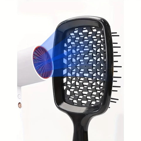 Hair Styling Kit for All Hair Types - 7Pcs Set with Detangler Brush  Bristle & Double-Sided Edge Brushes Scalp Massager Salon