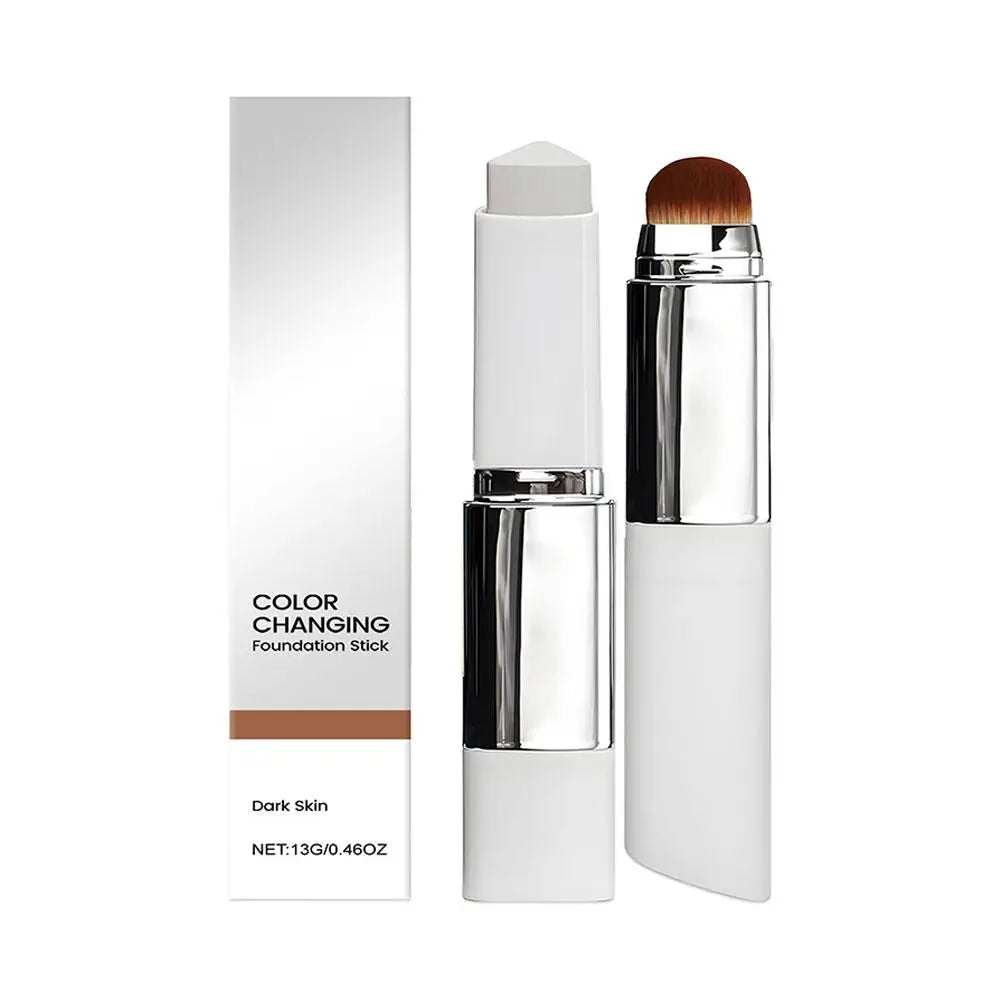 Two-in-one Color-changing Foundation Stick Lightweight Hydrating Brightening Matte Moisturizing Foundation Concealer Makeup
